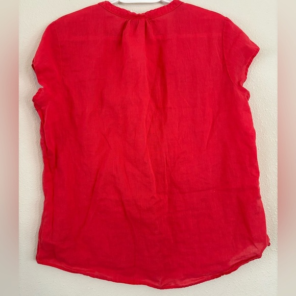COLUMBIA Red Linen‎ Cap Sleeve Blouse Size XL. - Picture 3 of 6